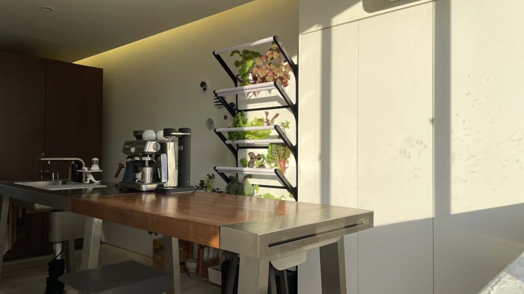 Grobrix Home installation in the Kitchen against a wall.