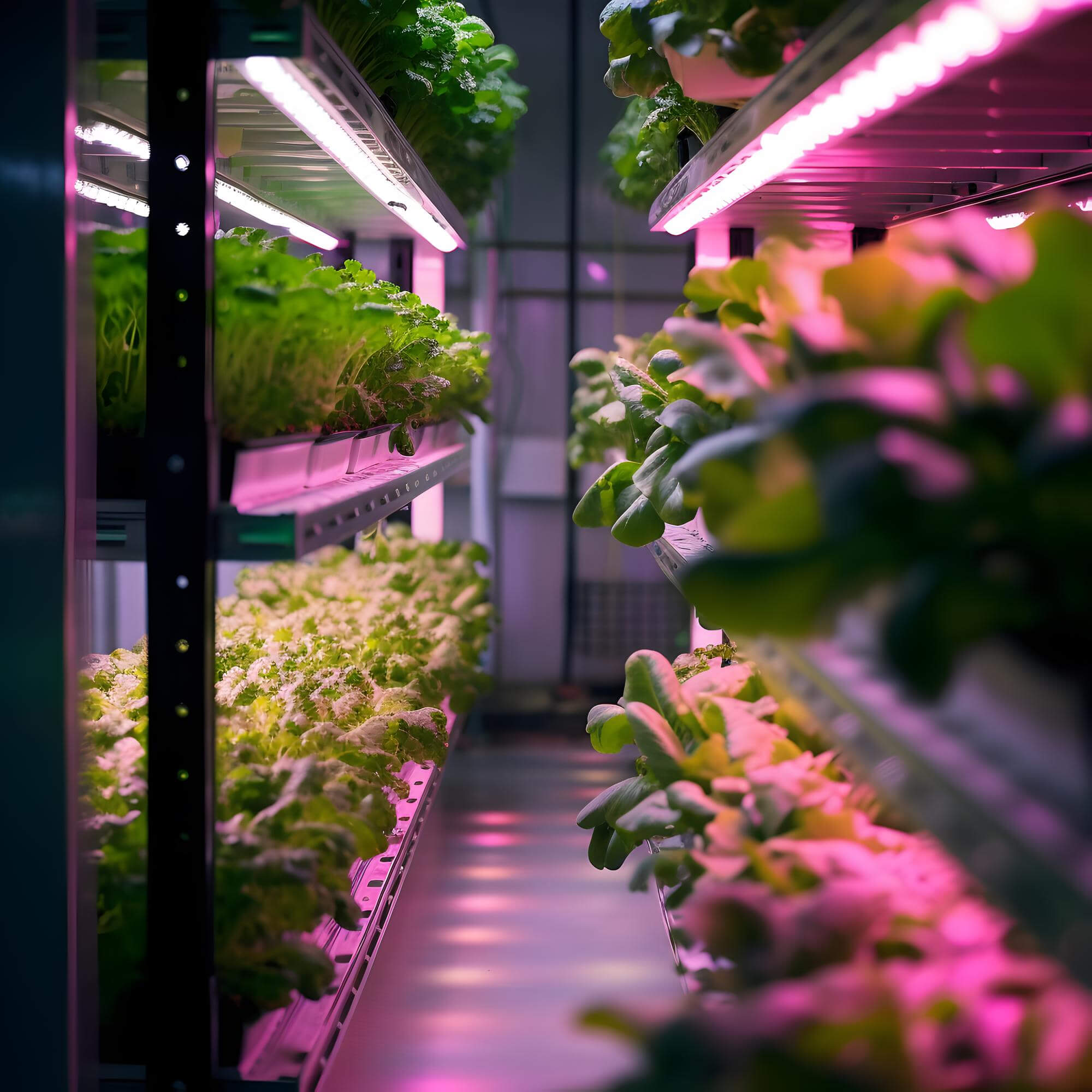 LED lighting technology within an urban farm nursery