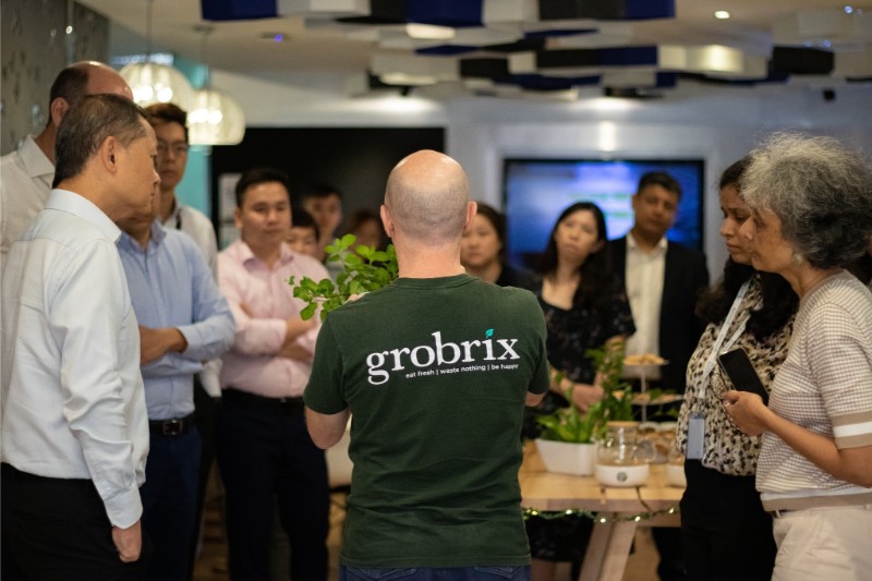 Gareth conducting a Grobrix team building event